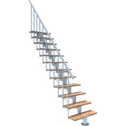 Minka middenboom trap Comfort Top wit ruimtespaartrap inclusief handleuning uit hoogwaardig PVC, voor geschooshoogte tot max. 312 cm