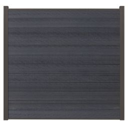 Wellker schutting Steekzaun element Cora Line Set houtcomposiet antraciet zichtscherm steekzaun Onderhoudsvriendelijk tuinscherm uit houtcomposiet met UV-resistente Coex-oppervlak, incl. aluminiumlatten voor eenvoudige steekmontering