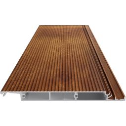 TraumGarten DreamDeck Alu terrasplanken Ipé-bruin Aluminium-terrasplank 13x136 mm – onderhoudsarm, gesloten, antislip en kleurvast voor moderne vlonders