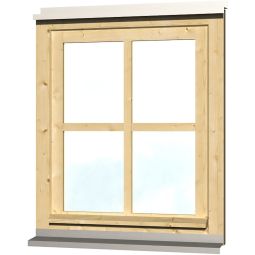 Skan Holz enkel raam Naturel voor carports Echt glas, met draai- en kiepfunctie