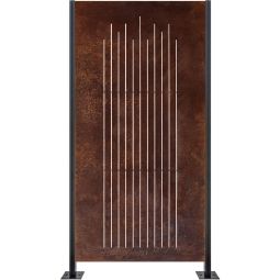 Wellker zichtscherm element GERAS CORTEN VERTICAL zichtscherm Verticaal patroon, uit cortenstaal 90x180 cm, dikte 2 mm, met fijne patina