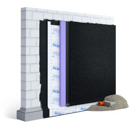 Dörken DELTA-EQ-DRAIN drainagemat met geotextiel 12,5x2,40 m uit polyethyleen met hoge dichtheid en opgelamineerd geotextiel
