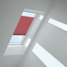 VELUX Plissee Wijnrood 1279 lichtdoorlatend, zorgt voor harmonieus natuurlijk licht, geschikt voor verschillende VELUX-dakramen