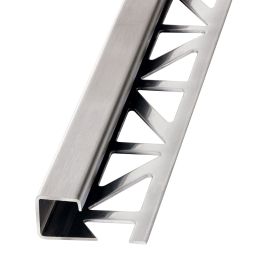 BLANKE Tegelprofiel CUBELINE Roestvrijstaal geborsteld 10mm Lengte 2,5 m, speciaal voor decoratieve en nauwkeurige hoekafwerkingen