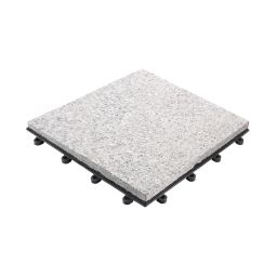 florco kliktegel Steen Graniet volledig 30x30x2,8cm, combineerbaar kliksysteem met echte steenoppervlak