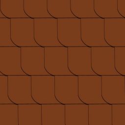 CEDRAL gevelbeplating 20x20 cm glad, dakpanrood universeel inzetbaar, afgerond, gat
