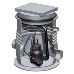 ACO Kleinhebeanlage Sinkamat K mono gesloten wendekap afvalwateropvoerinstallatie Voor ondergrondsinstallatie in vorstbeveiligde ruimten