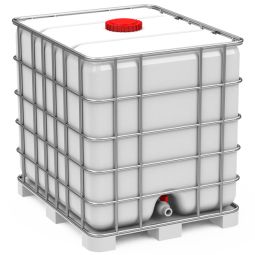 Wellker IBC regenwatertank wit 1000 L 1200x1000x1200mm, gebruikt en met hogedrukreiniger schoongemaakt
