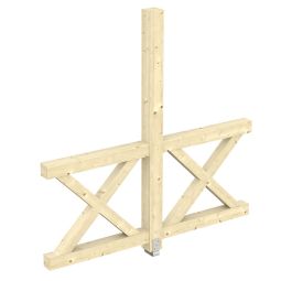 Skan Holz zijwand Andreaskreuze laminaathout vrijstaand onbehandeld verschillende maten, gelamineerd hout en KVH