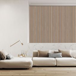 FibroTech akoestische panelen PREMIUM / PROFF Light Oak - lichte eik geluidabsorptie wandpanelen in twee lengten beschikbaar