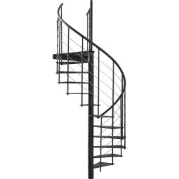 Minka Spiltrap Milano zwart Wendeltrrap inclusief metalen balustrade, tot een bouwlaagshoogte van 300 cm