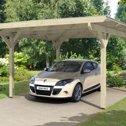 Skan Holz Enkelelement Carport Odenwald Natuurlijk Onderstand verschillende afmetingen, gelamineerd hout (fijnspar), paaldikte 12x12cm
