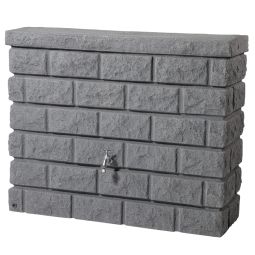 GRAF Regenton Rocky, wandtank, donkergrijs Verbluffend natuurgetrouw steenoptiek, UV-bestendig en weerbestendig, 400 L inhoud