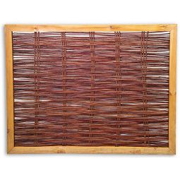 NOOR Mobile scheidingswand uit wilg 0,90x1,20 m Vrijstaand scherm uit wilgenvlechtwerk met houten frame – flexibel en decoratief voor tuin of terras