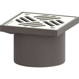 KESSEL opzet-onderdeel uit ABS sleuvenrooster 138x138 mm V4A K3 Afdekmateriaal roestvrij staal, LxB: 138x138 mm