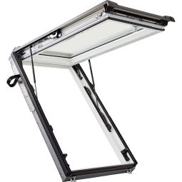 Roto Dakraam Designo R89G K2SA Woonveiligheidsuitgang Comfort Beglazing Kunststof Raam 3-voudig veiligheidswarmte-isolatieglas, geluidsisolatiekilasse 3, anti-condensbekleding
