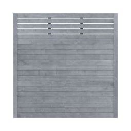 TraumGarten schutting Hout NEO DESIGN Grijs gaas privacyscherm lamellenomheining versterkte frame, bovenaan open lamellen, glad geschaafd, verschillende afmetingen