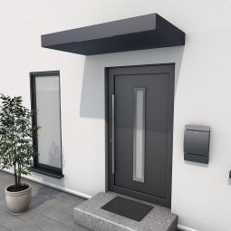 gutta Rechteckvordach BS antraciet Dak Trendy Bauhaus-stijl, met overslagrand en zijdelingse waterafvoer, 90 cm diep