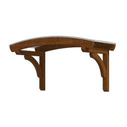 Skan Holz afdak Rostock dak Nootmuskaat Rond dak van noordse fijnspaanplaat, dak van een 10 mm sterke polycarbonaat-dubbelwandige stegplaat, 174x80 cm