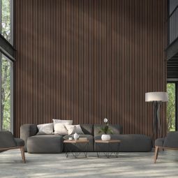 FibroTech akoestische panelen PREMIUM / PROFF Gerookt Eiken - Rookeik akoestische wandpanelen in twee lengtes verkrijgbaar