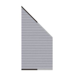 TraumGarten schutting WPC CLASSIC aansluiting grijs zichtscherm steekzaun lamellenomheining Onderhoudsvriendelijk houtcomposiet-aansluitset met hellend afsluitingsprofiel, dubbelzijdig oppervlak en aluminium afwerkingslijsten in mitre, 91×184 op 94 cm