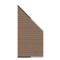 TraumGarten-schutting WPC CLASSIC aansluitingselement Mandel privacyschutting steekzaun lamellenomheining Onderhoudsvriendelijke houtcomposiet-aansluitset met schuine afwerking, dubbelzijdig oppervlak en aluminium afwerkingslijsten in gehrung, 91×184 tot 94 cm