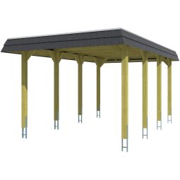 Skan Holz Enkelvoudige houten carport Spreewald Geïmpregneerd Carport verschillende afmetingen, geïmpregneerd naaldhout, paaldikte 11,5x11,5cm