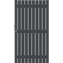 TraumGarten Alu-poort schutting SQUADRA Antraciet Maat 98x180 cm, hoogwaardige aluminiumprofiel, twee zijden zichtbaar, DIN rechts of DIN links, inclusief beslag