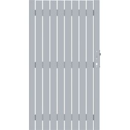 TraumGarten Alu-Poort Schutting SQUADRA Zilver Formaat 98x180 cm, hoogwaardige aluminiumprofiel, twee zijden zichtbaar, DIN rechts of DIN links, incl. beslag set