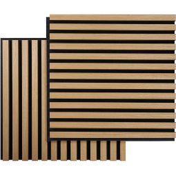FibroTech akoestische panelen SQUARE Light Oak - lichte eik geluidabsorberende wand- en plafondpanelen, 520x520x22 mm, 1 pack = 2 stuks