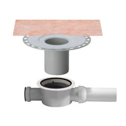 Schlüter-KERDI DRAIN GV vloerafvoer met horizontaal DN 50 aansluitstuk Vloerputsysteem met KERDI dichtingskraag