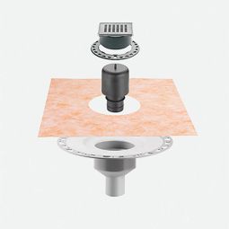 Schlüter-KERDI DRAIN V50 Afwateringset Praktisch compleet-set met verticale DN 50 aansluiting, verschillende roosteruitvoeringen
