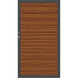 TraumGarten Schutting SYSTEM ALU PLUS Poort Bamboe/Antraciet Afmetingen 98x180 cm, aluminium frame 66x40 mm, aluminium-profielen, stabiel, weerbestendig, weinig onderhoud