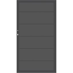 TraumGarten Schutting SYSTEM ALU XL Poort Antraciet/Antraciet Aluminium-raam 66x40 mm, XL-aluminiumprofielen, 98x180 cm, stabiel, onderhoudsarm, DIN rechts/links, incl. beslag en slot