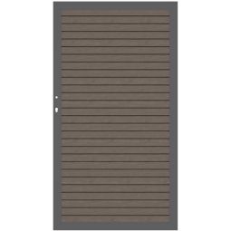 TraumGarten Schutting SYSTEEM RUITPATROON Poort Vintage Oak Aluminium frame 66x40 mm, ruitprofielen, 98x180 cm, stabiel, onderhoudsarm, DIN rechts of links, incl. beslag set