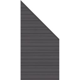 TraumGarten schutting WPC Platinum hek-aansluiting antraciet zichtscherm steekzaun lamellenomheining 91x184 op 94 cm, set bestaande uit 12 afzonderlijke profielen en 2 afwerkingslijsten