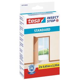 Tesa Vliegenscherm Deur Insect Stop Standard Insectenbescherming Betrouwbare bescherming voor deuren zonder boren, 120x220 cm, 2 rollen/verpakking