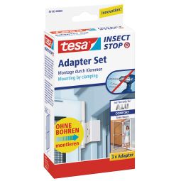 Tesa vliegenscherm Adapter Set Deuren Insectenbescherming Antraciet Praktische montagesets voor insectenschermdeuren, 3 stuks/pak