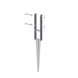 TraumGarten H-paaldrager met lange spie grondwerken H-paaldrager uit vuurverzinkt staal, 90 cm hoog, passend voor 9x9 cm houten palen, incl. schroeven & moeren