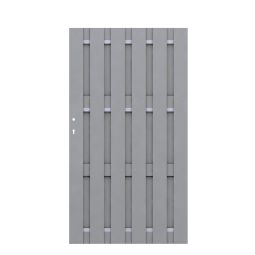 TraumGarten Schutting JUMBO WPC Poort Grijs Metalen frame, JUMBO-WPC-latten, 98x180 cm, DIN links/rechts monteerbaar, onderhoudsarm, incl. beslag set