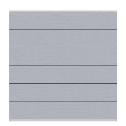 TraumGarten Schutting WPC XL Grijs, Latje Zilver Zichtscherm Steekzaun Lamellenomheining 178x184 cm hekwerk met 6 XL-houtcomposiet-profielen & alu-latten – modern, inkortwaar & weerbestendig