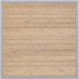 TraumGarten schutting DESIGN WPC ALU zand/zilver zichtscherm lamellenomheining Zichtschermelement houtcomposiet/aluminium, 20 mm profielen, frame 66x40 mm – onderhoudsarm, massief & weerbestendig