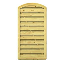TraumGarten schutting-poort hout XL rond Massief houten kader 42x88 mm, 9x95 mm latten, 98x179 cm, ronde boog, DIN rechts/links, ondoorzichtig, inclusief diepgat