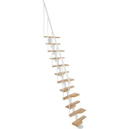 Minka middenboom trap Vienna beuken wit ruimtespaartrap Treden uit massief beukenhout, tot geschosshoogte 293 cm