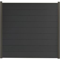 Wellker schutting Steekzaun-element Capri Set WPC antraciet/grijs Tuinscherm Steekzaun Compleet houtcomposiet hekwerkelement 180x180 cm, eenvoudige steekmontering en hoge weersbestendigheid