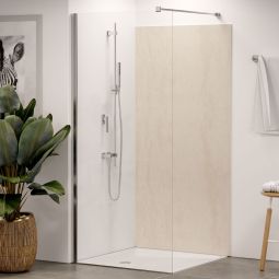 Winwall douchewand aluminium samengestelde plaat fijnsteengoed beige afzonderlijk of als set, verschillende formaten beschikbaar