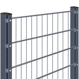 Dubbelstaafmat hekwerk voor inbetonneren complete set antraciet Personaliseer uw hek met onze configurator - incl. alle schuttingpalen & bevestigingsmaterialen