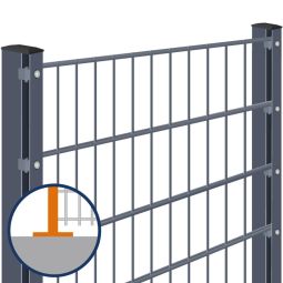 Dubbelstaafmat hekwerk voor opbouwen Alles-inbegrepen pakket Antraciet Compleet-set Personaliseer uw hek met onze configurator – inclusief alle schuttingpalen & bevestigingsmaterialen