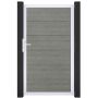 GroJa Einzelpoort BasicLine PVC-steekzaun Grey Ash Cut