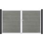 GroJa Doppeltor BasicLine PVC-Steekzaun Grey Ash Cut